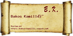 Bakos Kamilló névjegykártya