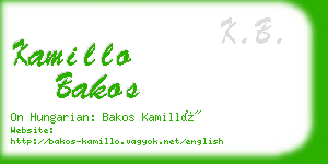 kamillo bakos business card